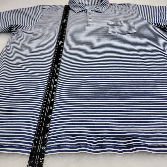 B Draddy Greg Polo 4-Way Stretch Pima Cotton Blend Sz XL Navy White Striped Mens - Picture 16 of 16